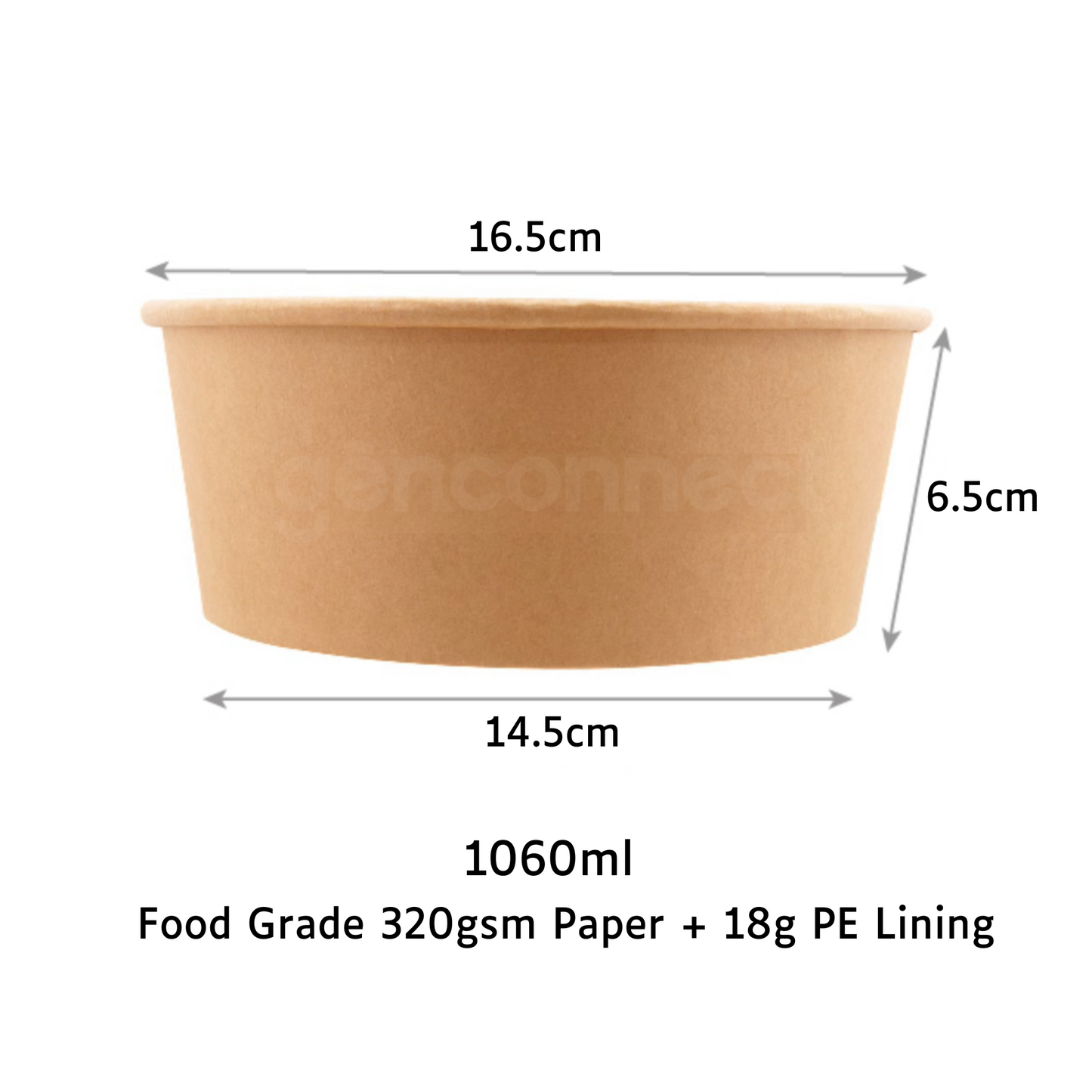 Kraft Paper Bowl 1060ml (50pcs)