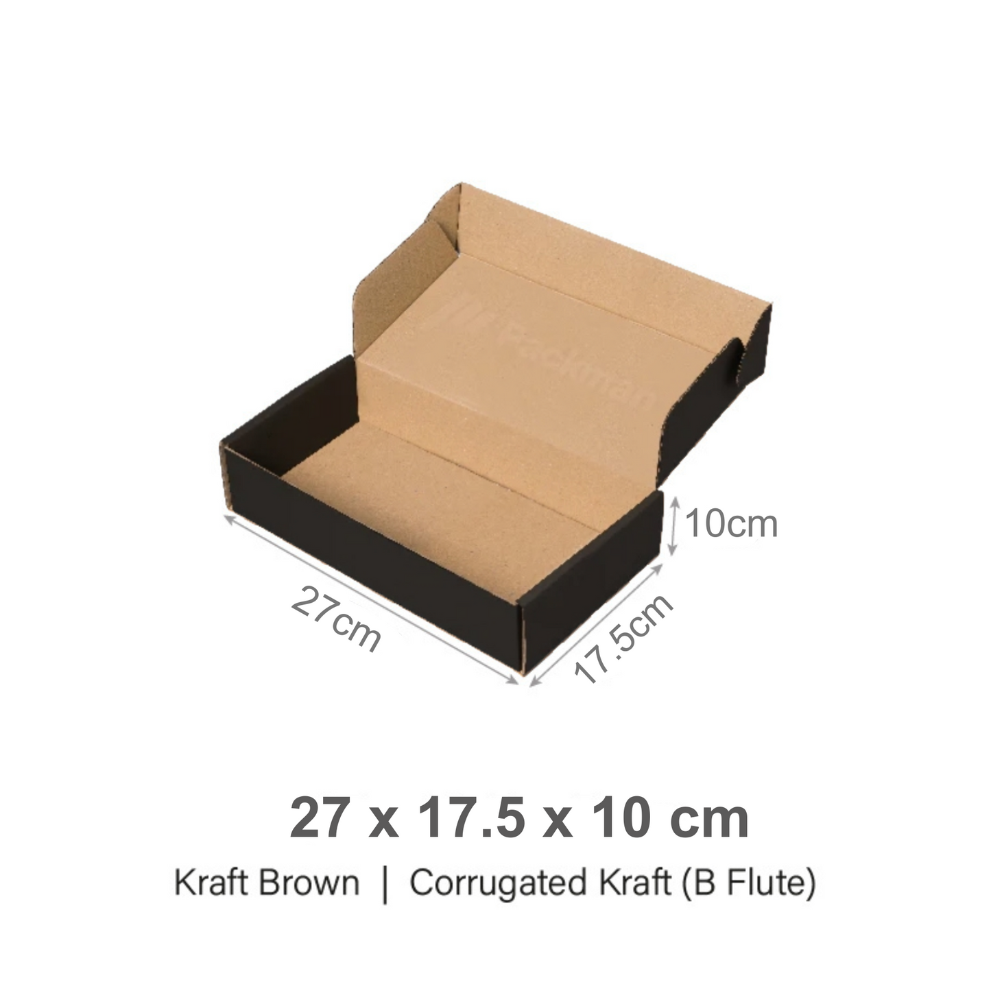27 x 17.5 x 10cm Black Mailing Box
