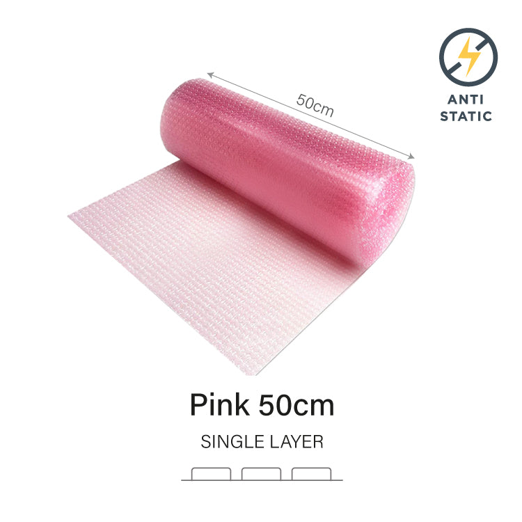 50cm x 1/5/10/20/30m Pink Bubble Wrap