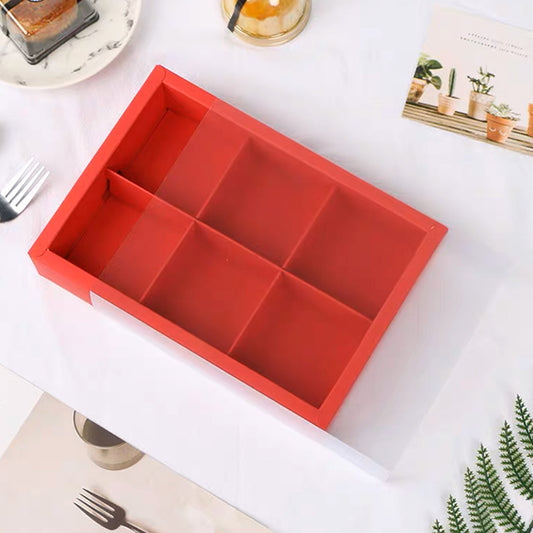 6-Slot Red Mooncake Kraft Cavity Box (10pcs)
