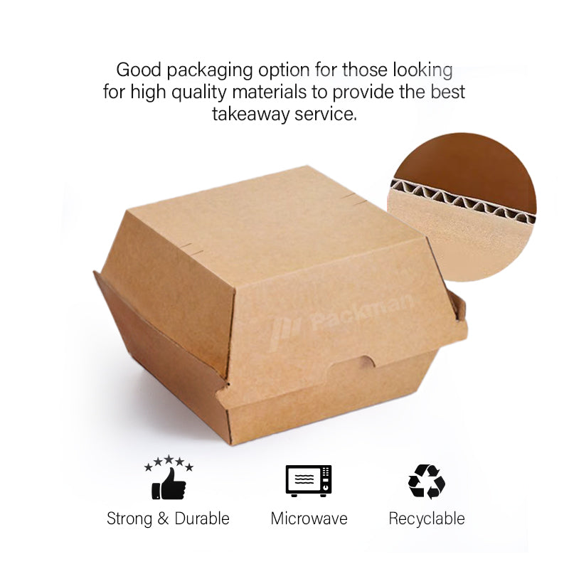 105 x 102 x 80mm Kraft Burger Box