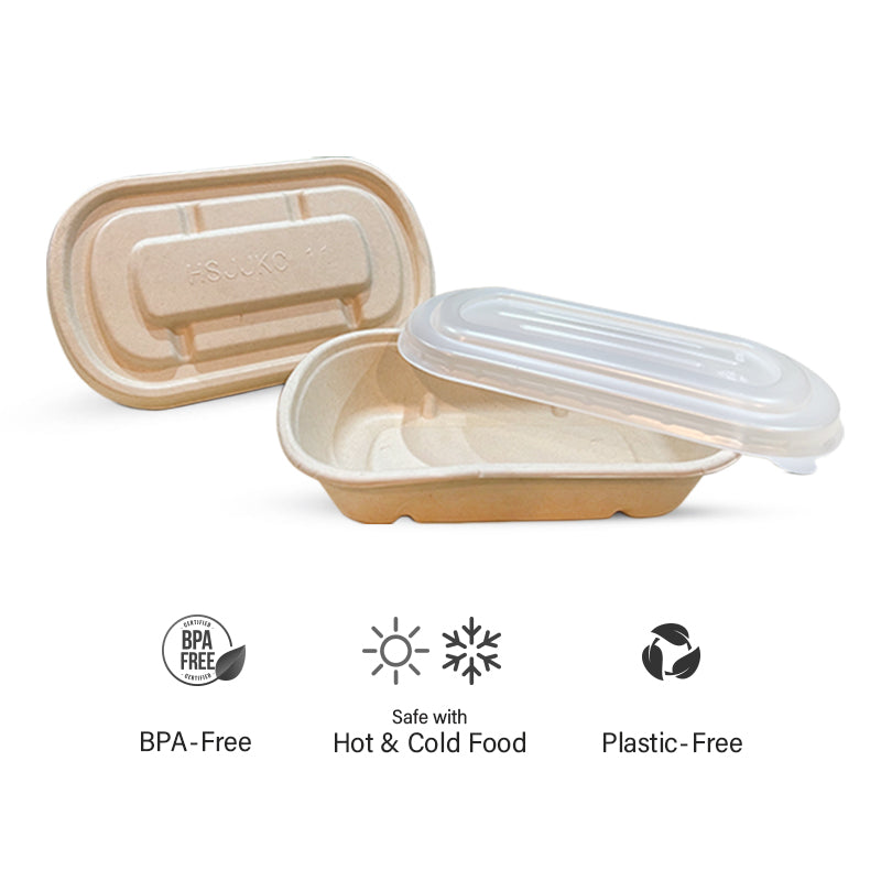 500ml Sugarcane Oval Bowl (50pcs)