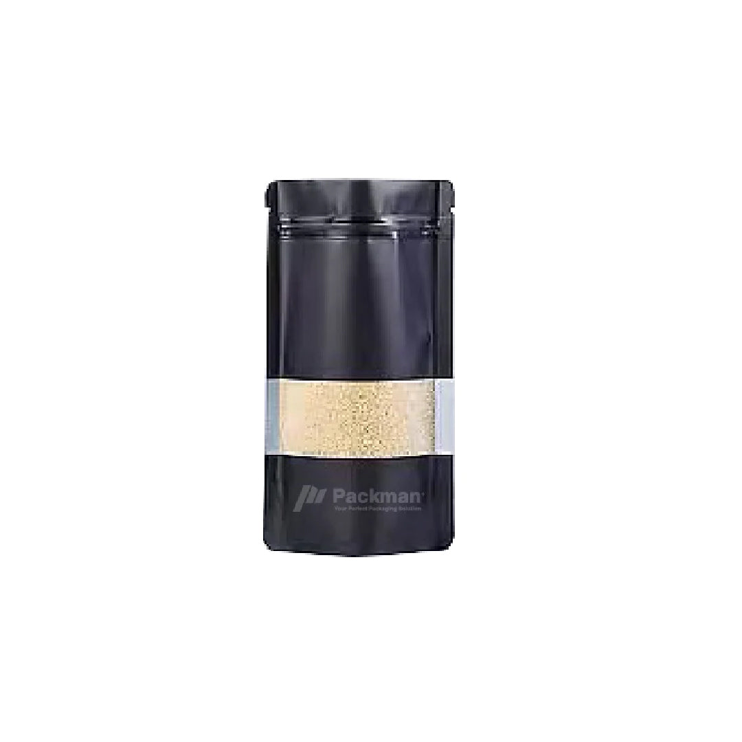 12 x 20cm Black Chrome Standing Pouch (100pcs)