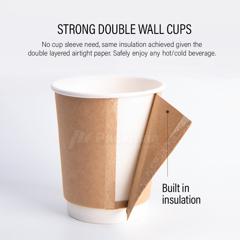 8oz White Double Wall Paper Cup