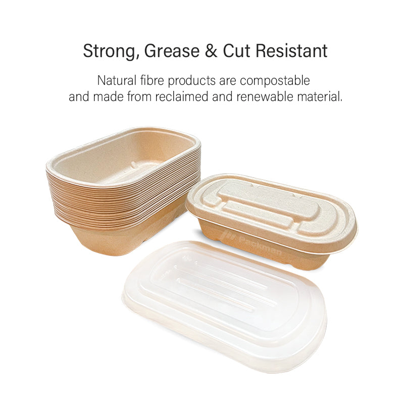 500ml Sugarcane Oval Bowl (50pcs)