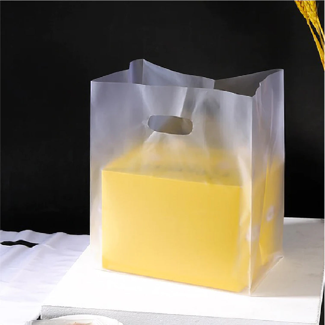 20 x 30cm Clear Hole Frosted Carrier Bag (50pcs)