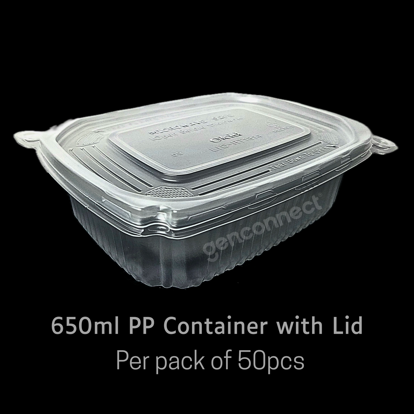 PP Container with Lid Set - 650ML (50pcs)
