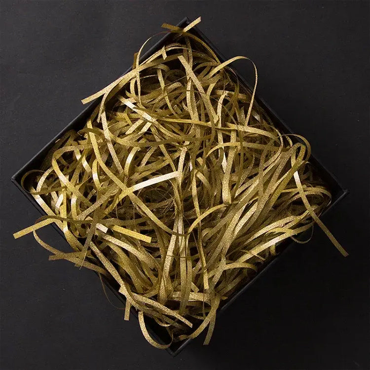 Glitter Dark Gold Raffia Shredded Paper