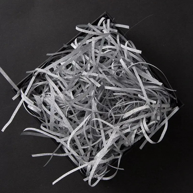 Glitter Silver Raffia Shredded Paper