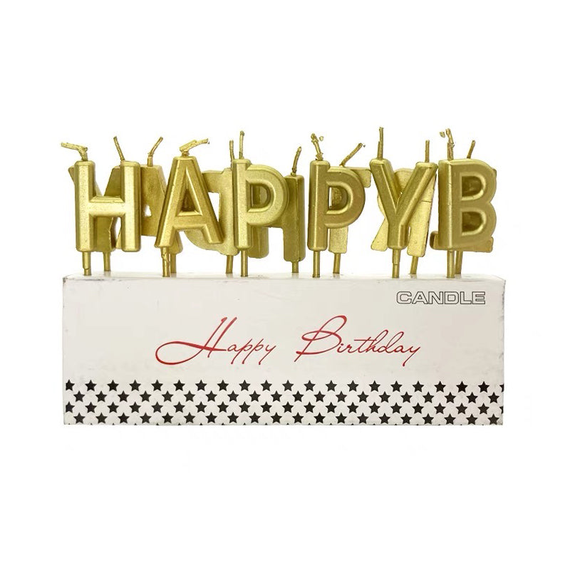 13 Letters Gold HBD Candles