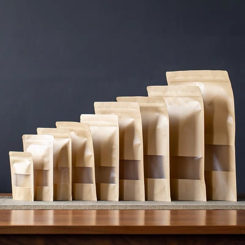 10 x 15cm Kraft Standing Pouch (100pcs)