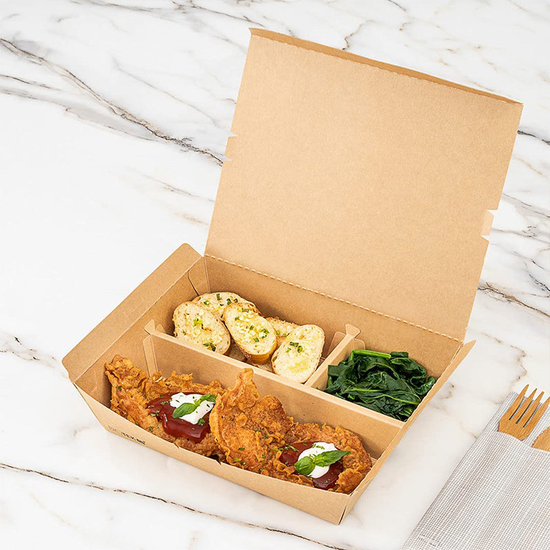 3-Compartment Kraft Bento Box