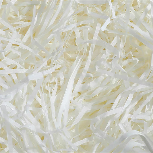 Ivory White Raffia Shredded Paper