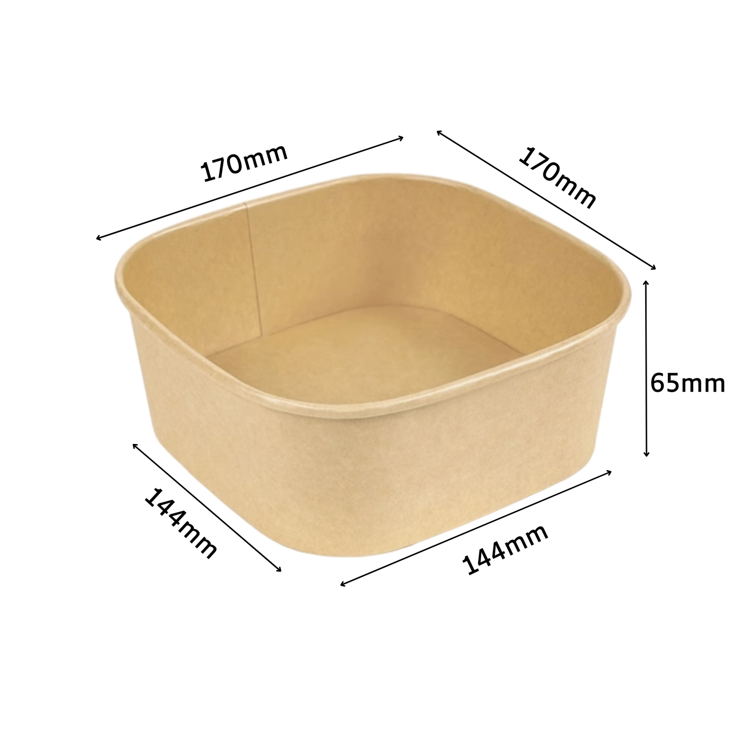 Square Kraft Bowl (1,200ml)