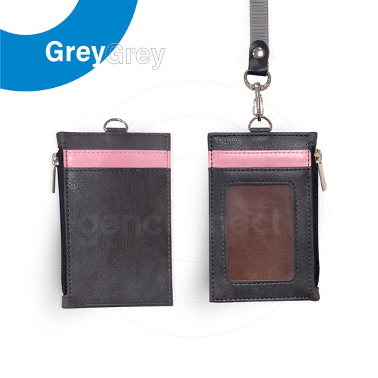 Grey PU Lanyard