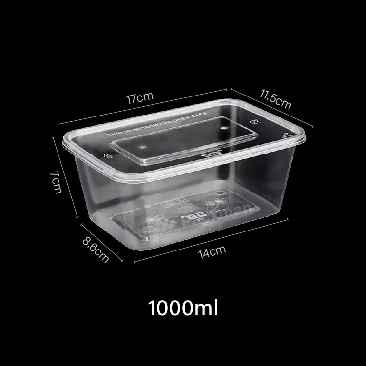 1000ml Plastic Rectangular Food Container