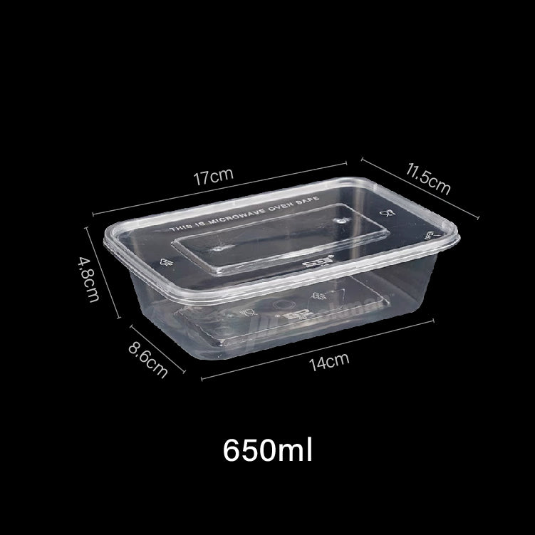 650ml Plastic Rectangular Food Container