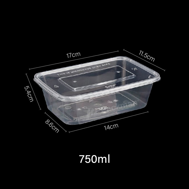 750ml Plastic Rectangular Food Container