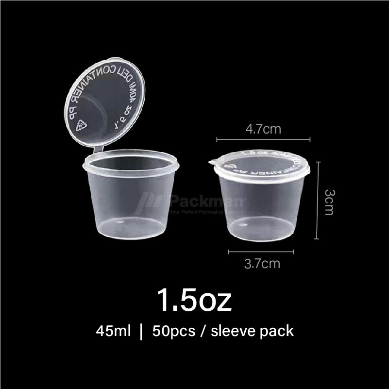 1.5oz Plastic Sauce Cup with Lid