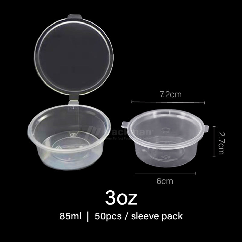 3oz Plastic Sauce Cup with Lid