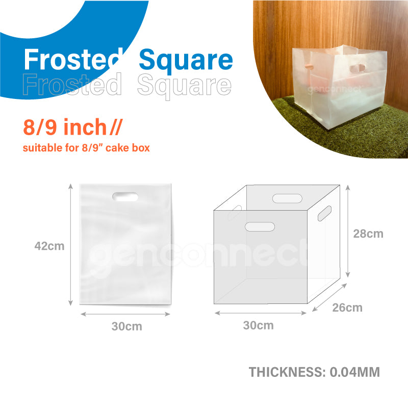 8/9" Frosted Square Carrier Bag (50pcs)
