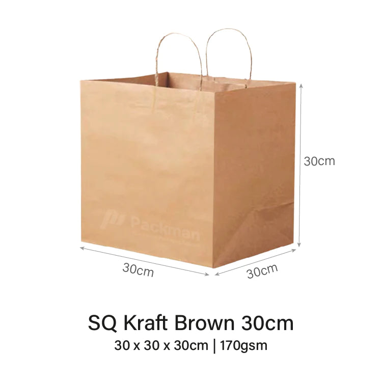 30 x 30 x 30cm Kraft Square Paper Bag (10pcs)