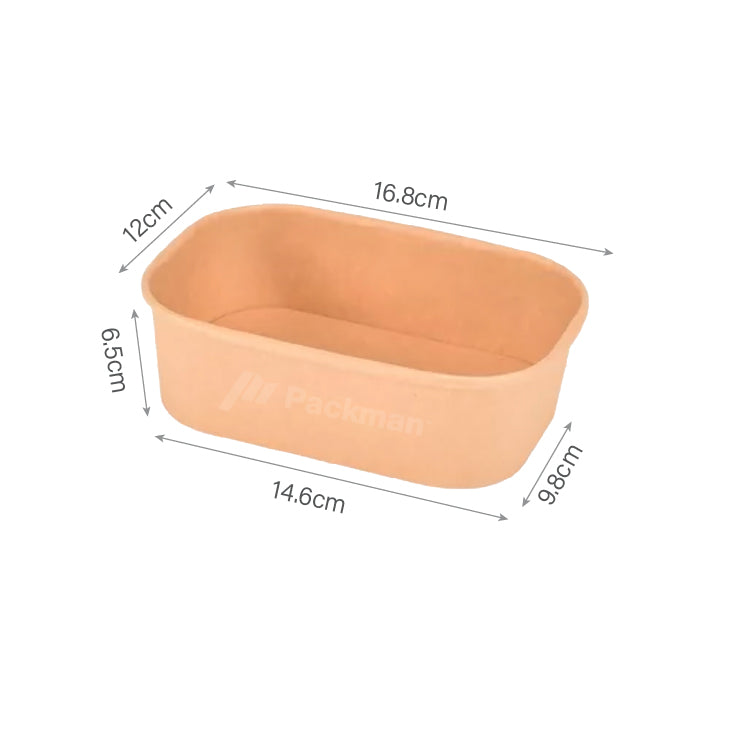 880ml Kraft Rectangular Food Tub (50pcs)