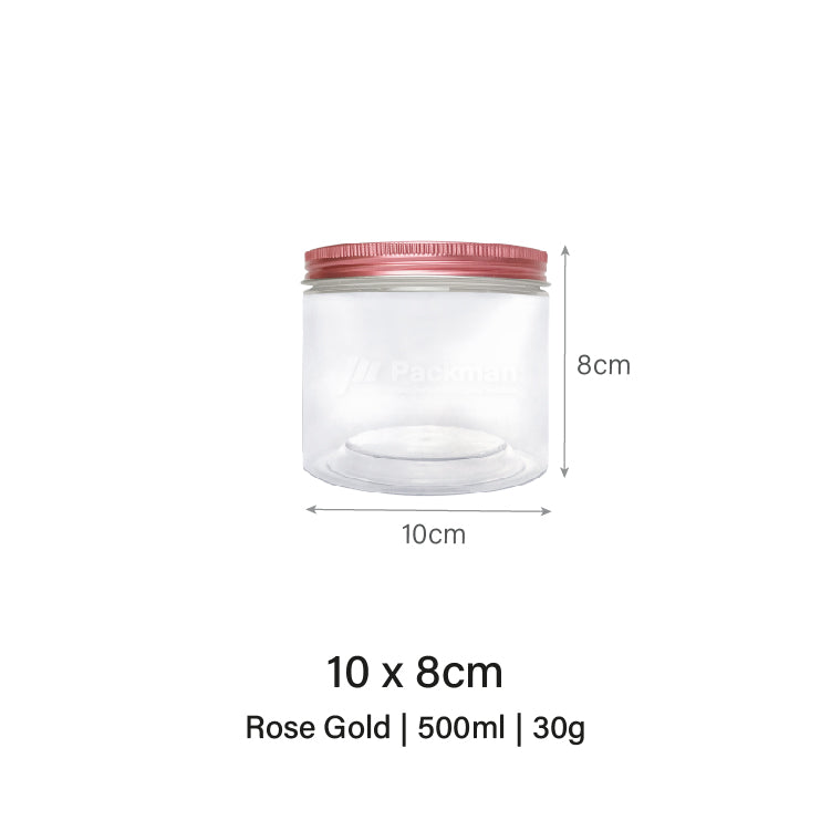 10 x 8cm Rose Gold Plastic Jar (9pcs)
