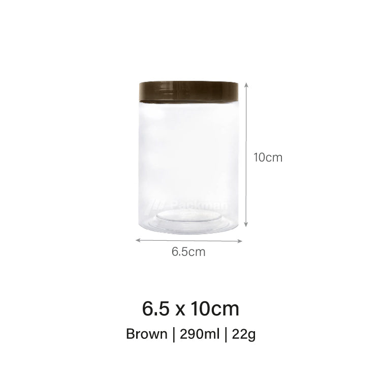6.5 x 10cm Brown Plastic Jar (9pcs)