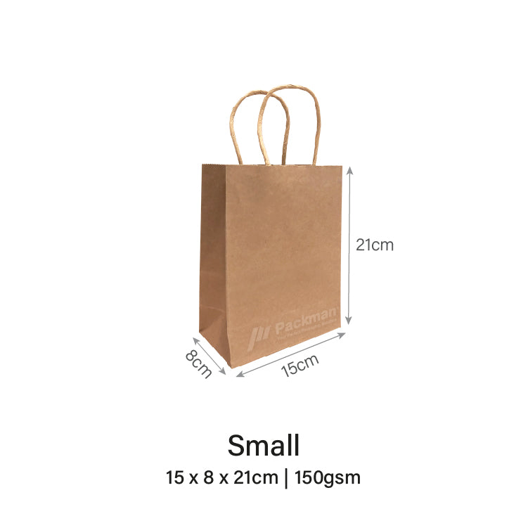 15 x 8 x 21cm Small Kraft Paper Bag (10pcs)