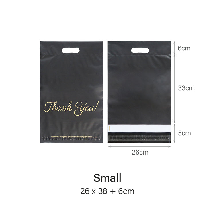 26 x 38cm Black Thank you Polymailer with Handle