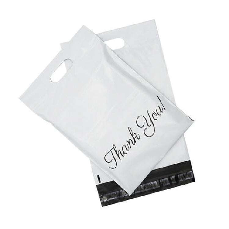 26 x 38cm White Thank you Polymailer with Handle