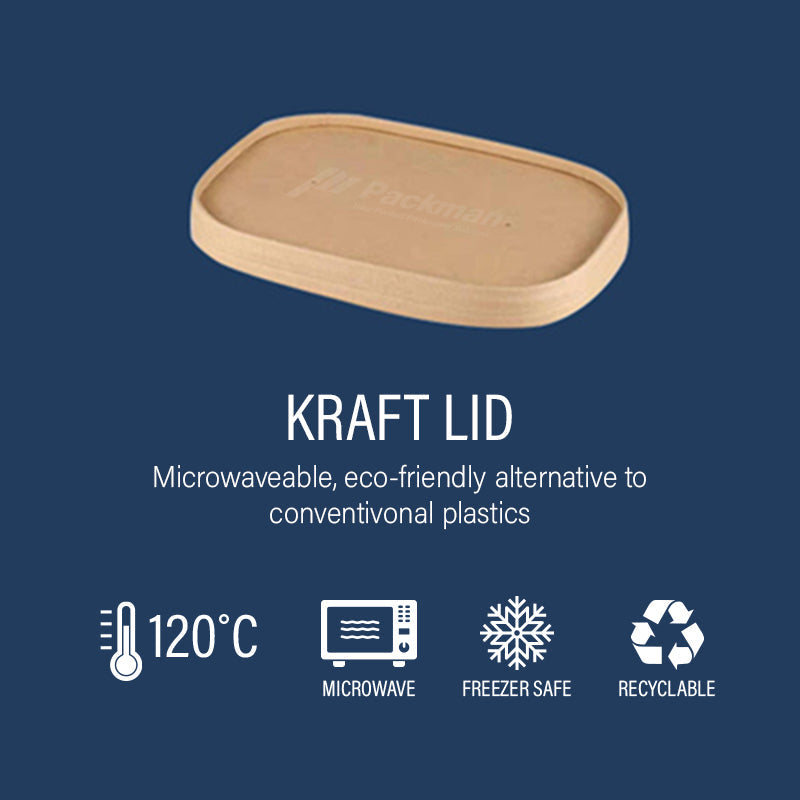 750ml Kraft Rectangular Food Tub (50pcs)