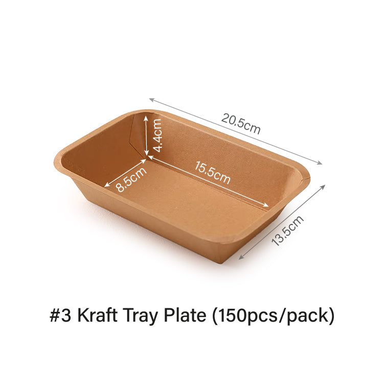 Kraft Tray Plate #3 (150pcs)