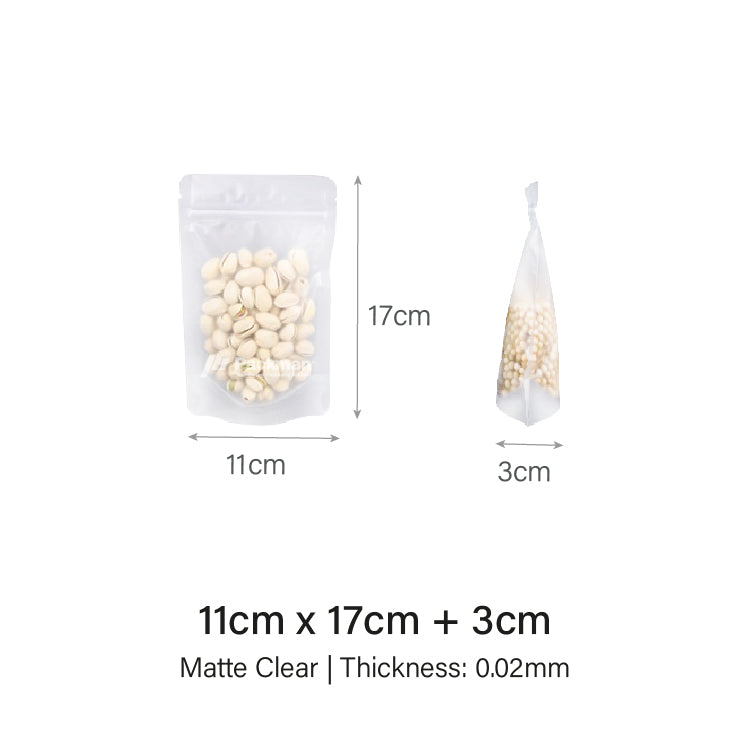 11 x 17cm Matte Clear Standing Pouch (100pcs)