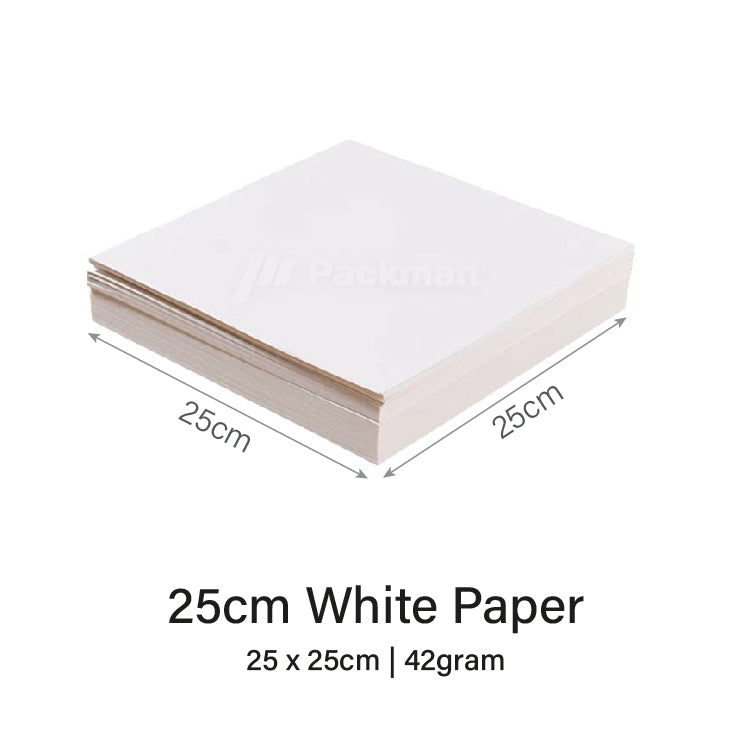 25cm White Square Burger paper