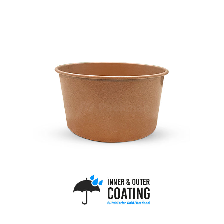 492Aml White Double-Coated Kraft Bowl (50pcs)