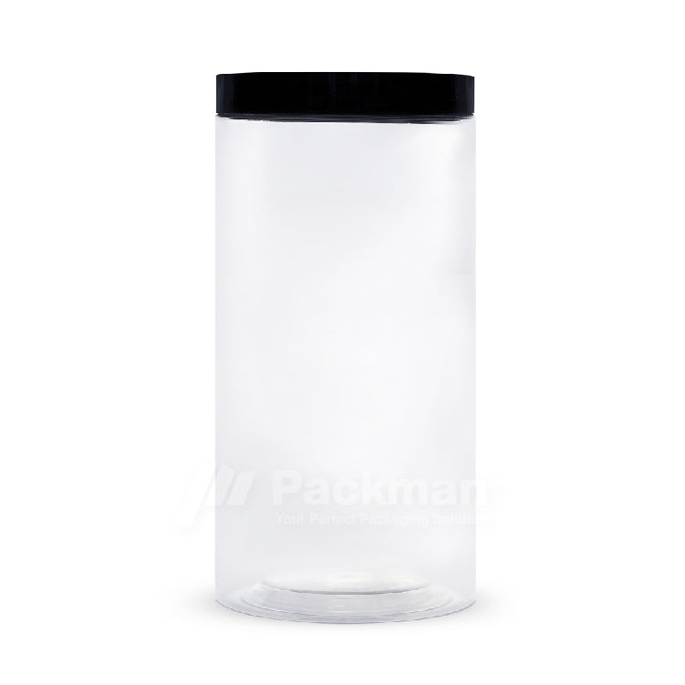 10 x 20cm Black Plastic Jar (6pcs)