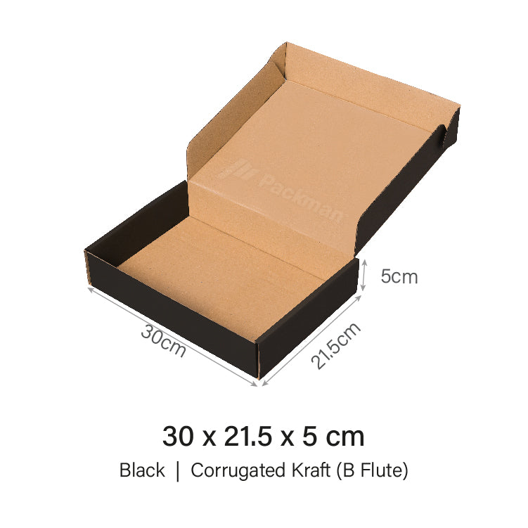 30 x 20.5 x 5cm Black Mailing Box