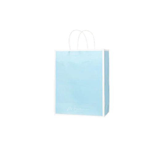 25 x 12 x 32cm Blue with White Border Paper Bag (10pcs)