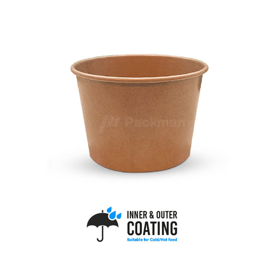 1100ml Brown Double-Coated Kraft Bowl