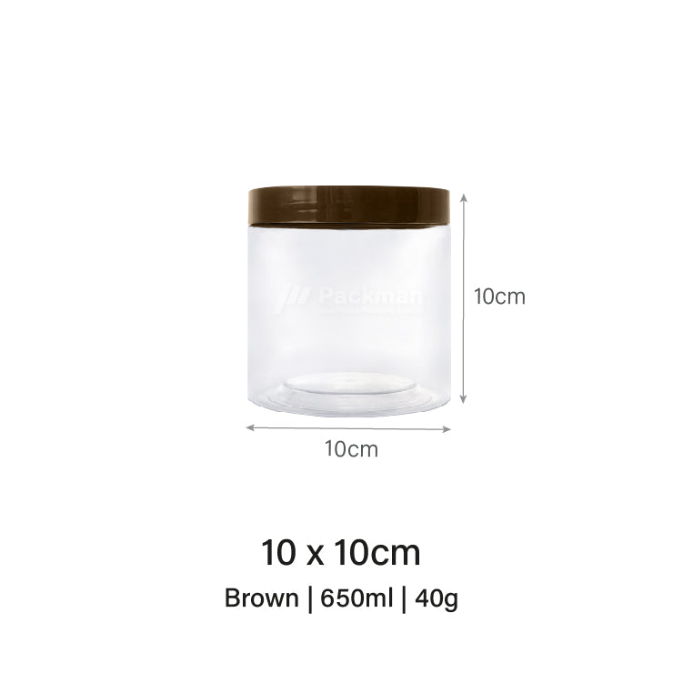 10 x 10cm Brown Plastic Jar (9pcs)