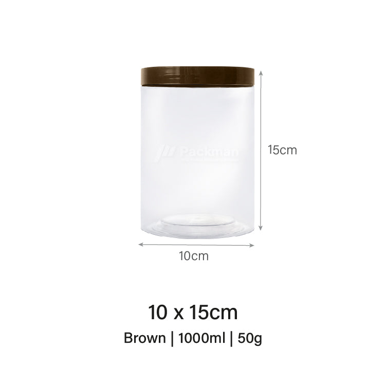 10 x 15cm Brown Plastic Jar (6pcs)