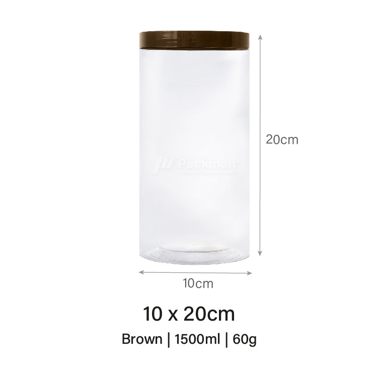 10 x 20cm Brown Plastic Jar (6pcs)