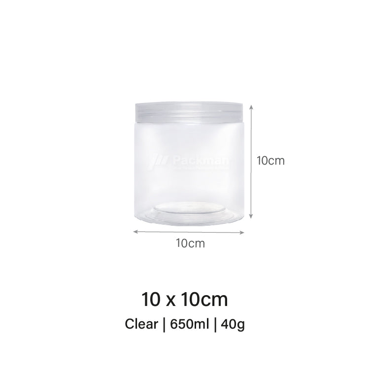 10 x 10cm Clear Plastic Jar (9pcs)