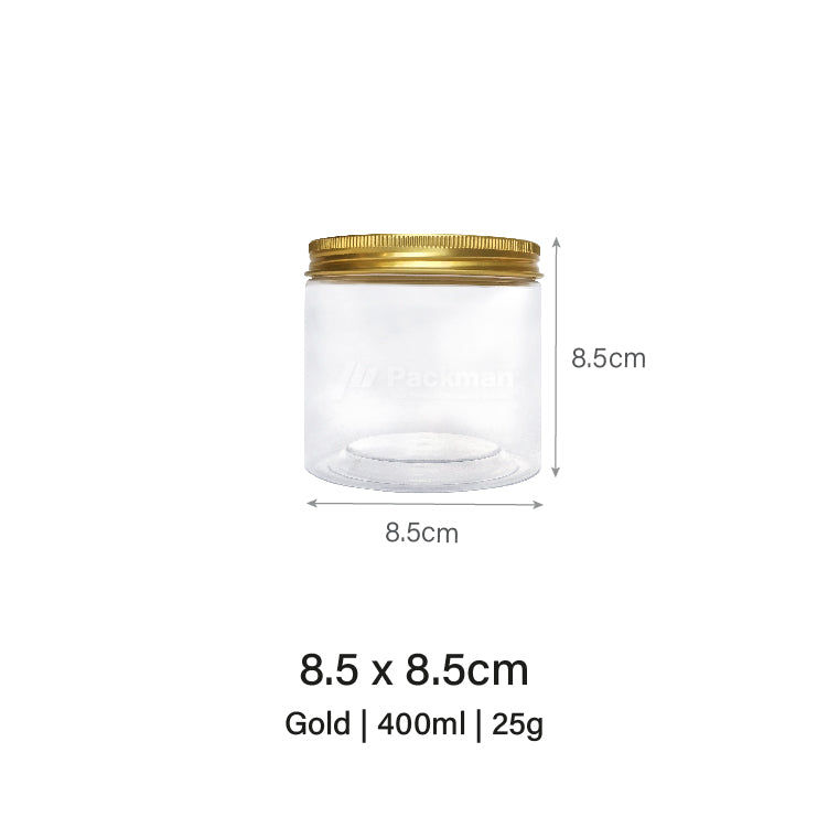 8.5 x 8.5cm Gold Plastic Jar (9pcs)