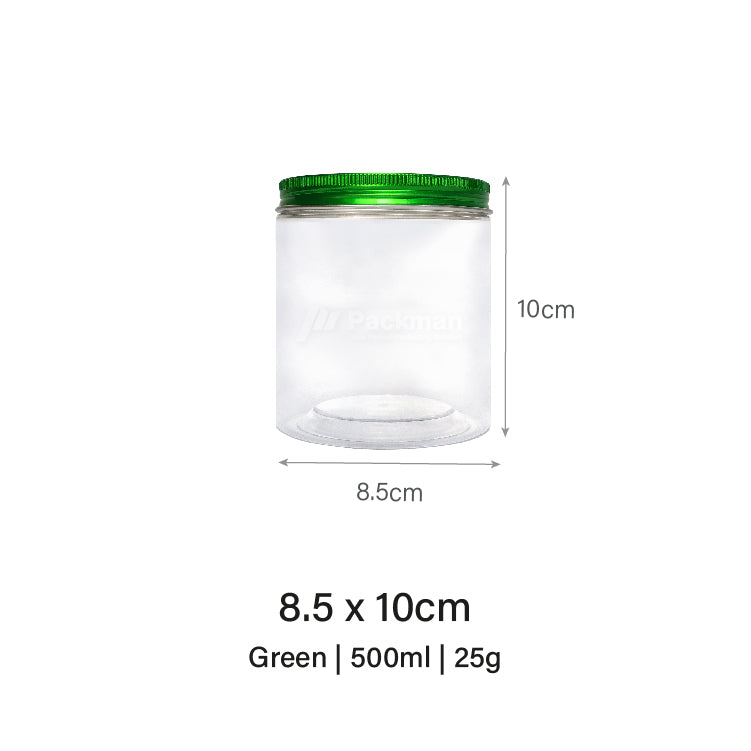 8.5 x 10cm Green Plastic Jar (6pcs)
