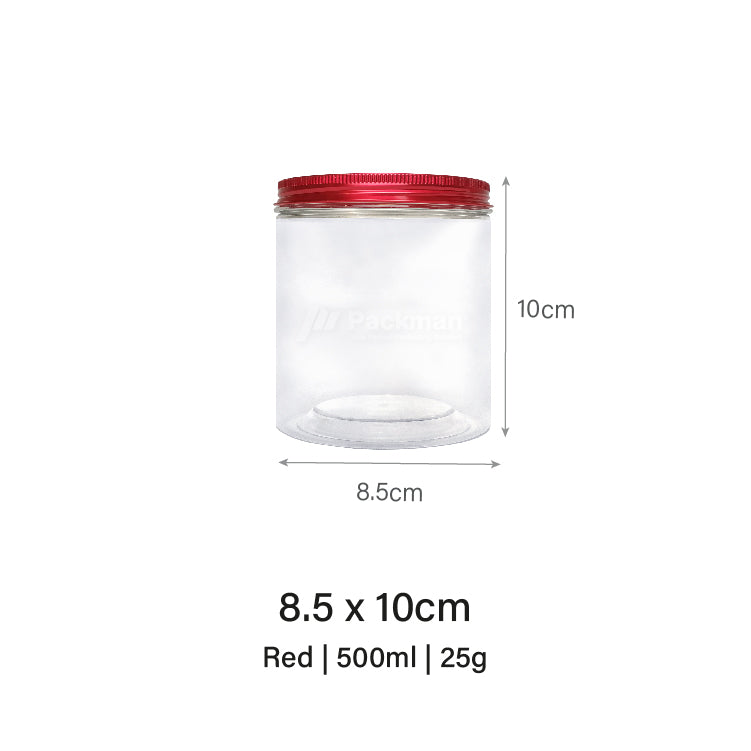 8.5 x 10cm Red Plastic Jar (6pcs)
