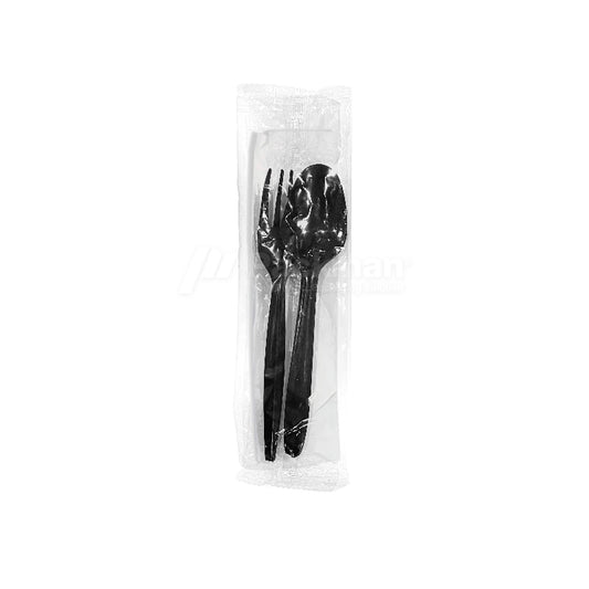 Plastic Fork Spoon Serviette (100pcs)