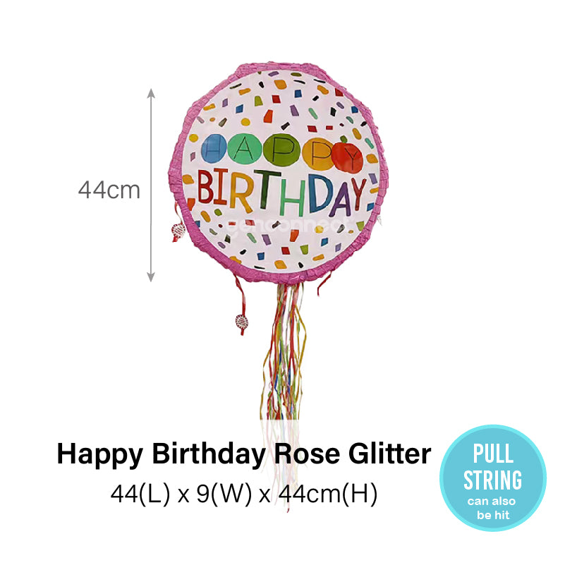 HBD Rose Glitter Piñata